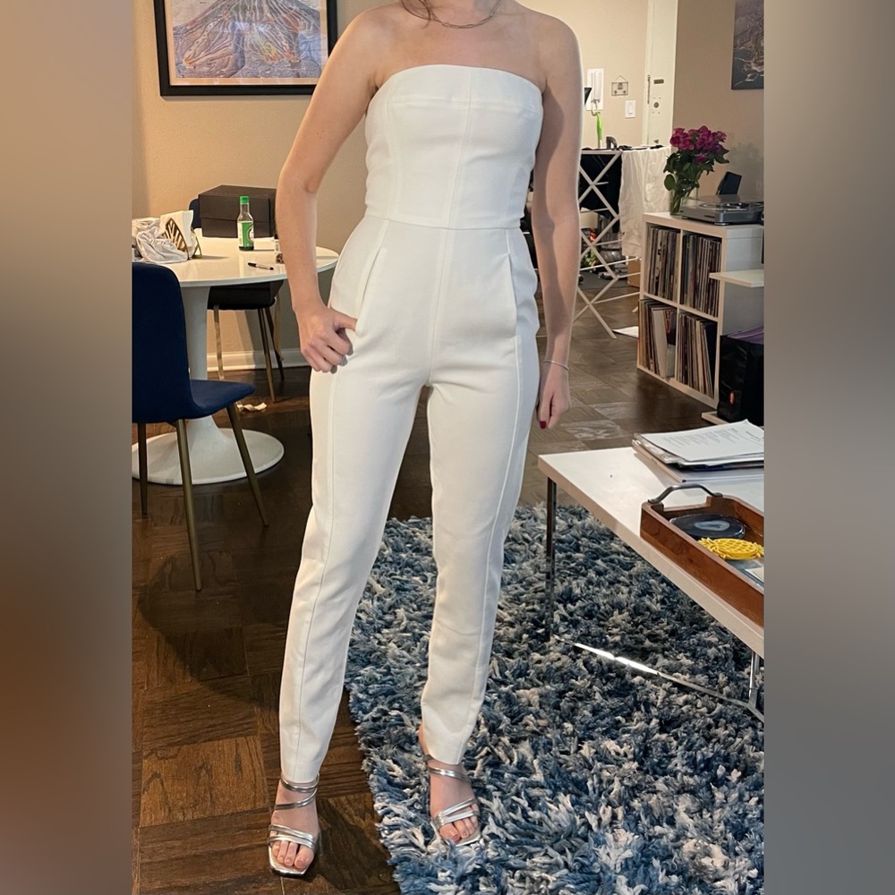 Black Halo White Jumpsuit